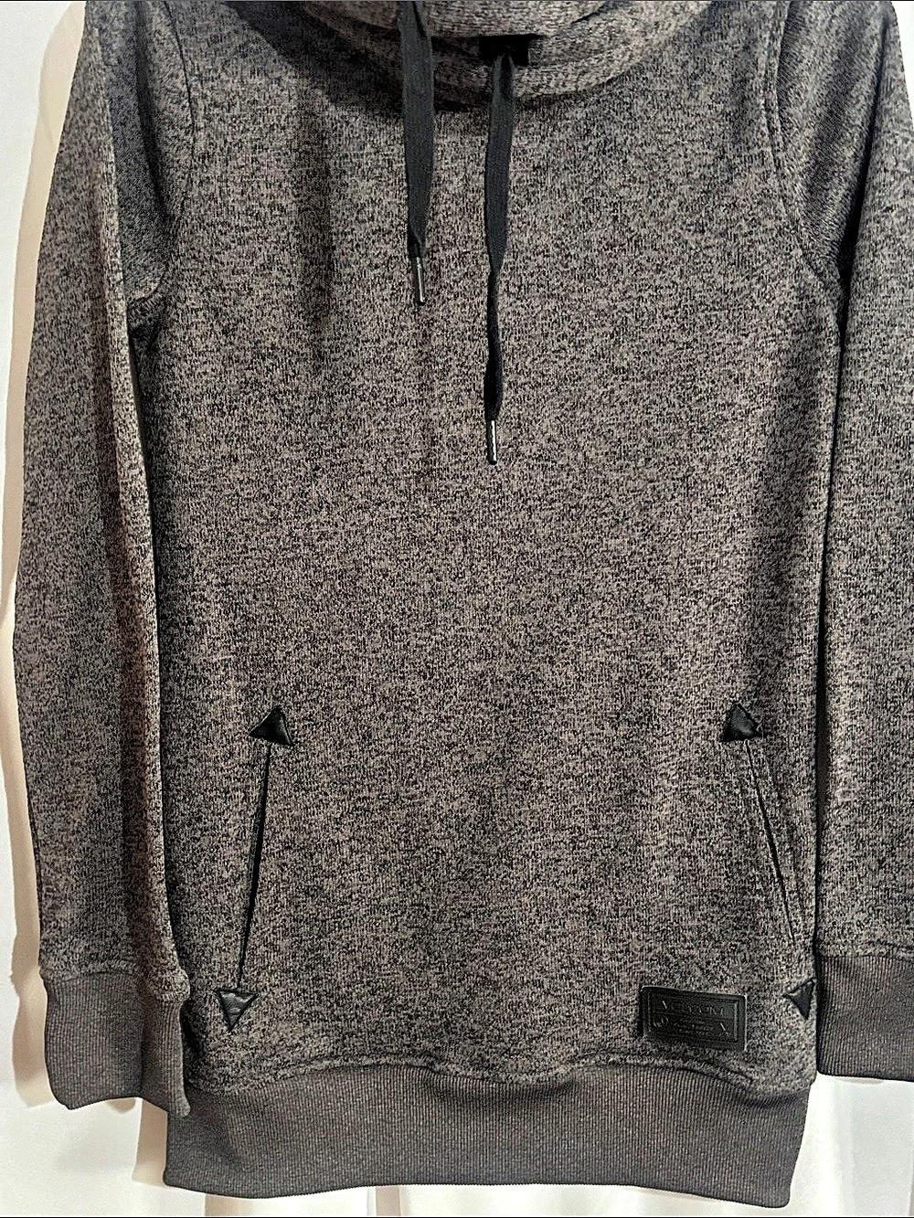 Volcom Women’s Tower Cowl Neck Pullover Fleece Hoodie Grey Small NWOT - Picture 5 of 14